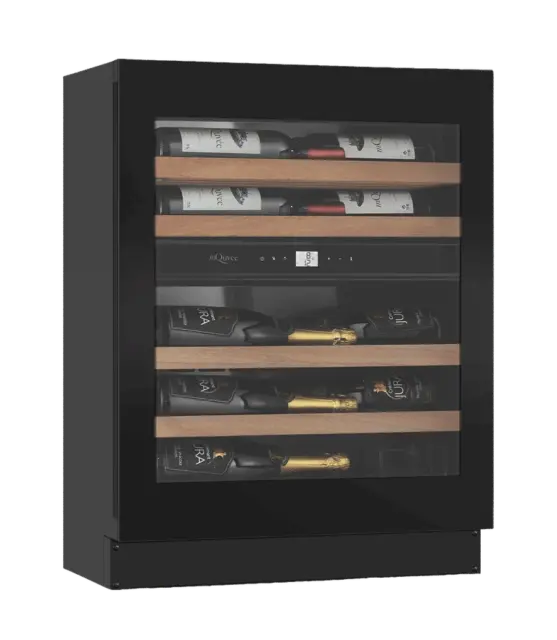 Unterbau-Weinkühlschrank - WineCave Exclusive 700 60D Slim Fullglass Black - Push/Pull - mQuvée